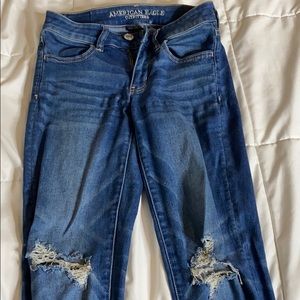 American eagle ripped cropped jeans